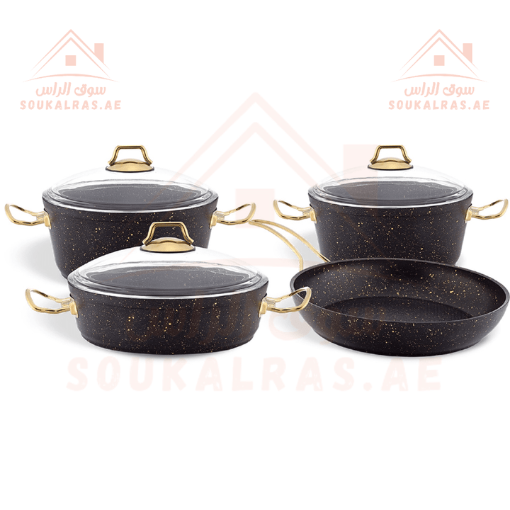 AVCI Home Maker Granite Cookware Set | Made in Turkey | Heavyweight & Premium Quality | Durable Non - Stick Granite | 1 - Year Warranty - Souk Al Ras