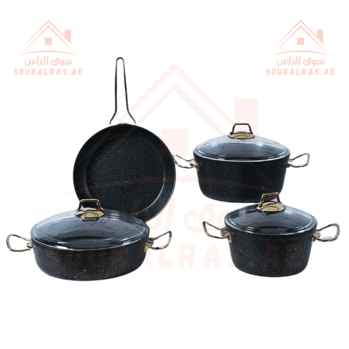 AVCI Home Maker Granite Cookware Set | Made in Turkey | Heavyweight & Premium Quality | Durable Non - Stick Granite | 1 - Year Warranty - Souk Al Ras