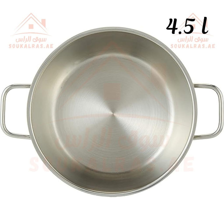 AVCI Maxima Stainless Steel 18/10 Casserole 4.5 L Durable and Versatile Cookware - Heat - Resistant Handles - made in turkey. - Souk Al Ras