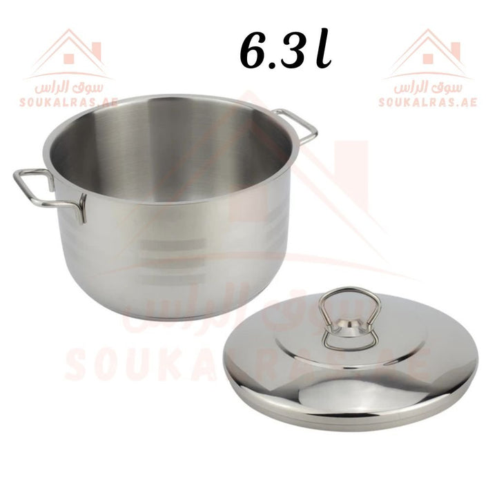 AVCI Maxima Stainless Steel 18/10 Casserole 6.3 L Durable and Versatile Cookware - Heat - Resistant Handles - made in turkey. - Souk Al Ras