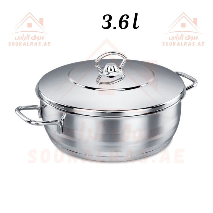 AVCI Maxima Stainless Steel 18/10 LOW Casserole 3.6LT | Durable and Versatile Cookware | Made in Turkey - Souk Al Ras