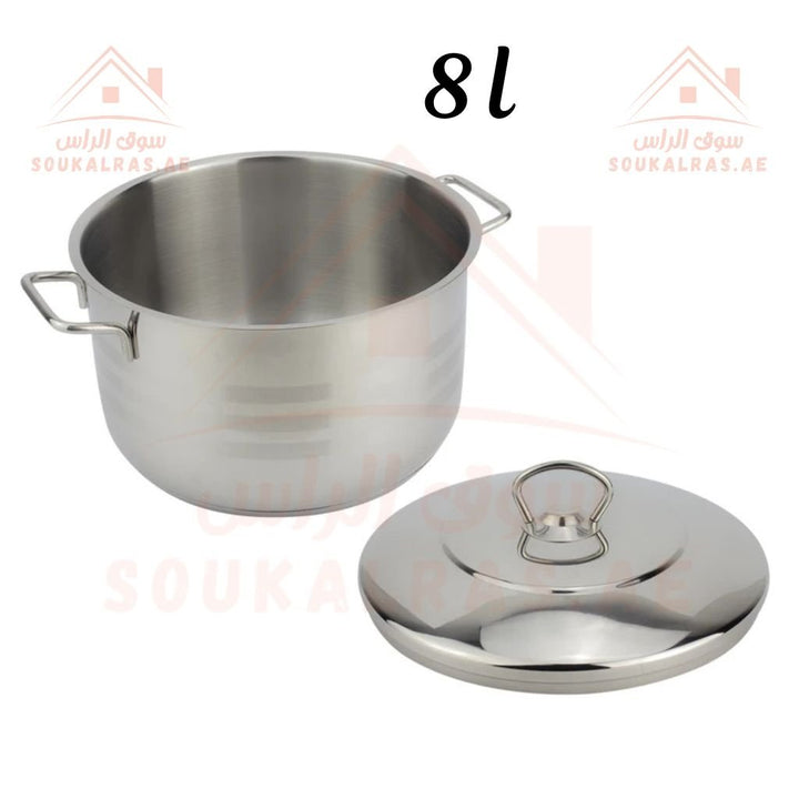 AVCI Maxima Stainless Steel Casserole 8 L Durable and Versatile Cookware - Heat - Resistant Handles - made in turkey. - Souk Al Ras