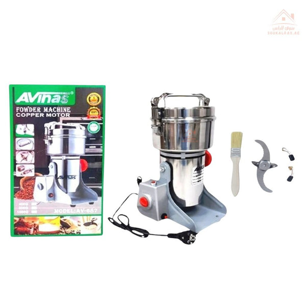 Avinas 400G Powder Grinder Machine | High - Speed Copper Motor | ideal for grinding coffee, spices, and grains. - Souk Al Ras