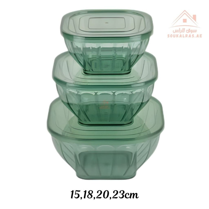 Balance 4 - Piece Salad Bowl Set | Airtight Lids | Durable & Elegant Design, Ideal for serving or storage - Souk Al Ras