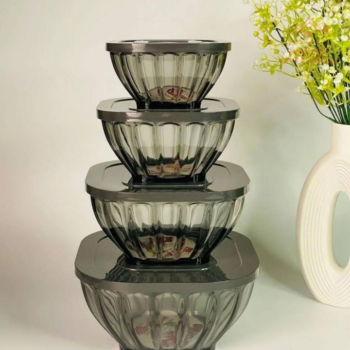 Balance 4 - Piece Salad Bowl Set | Airtight Lids | Durable & Elegant Design, Ideal for serving or storage - Souk Al Ras