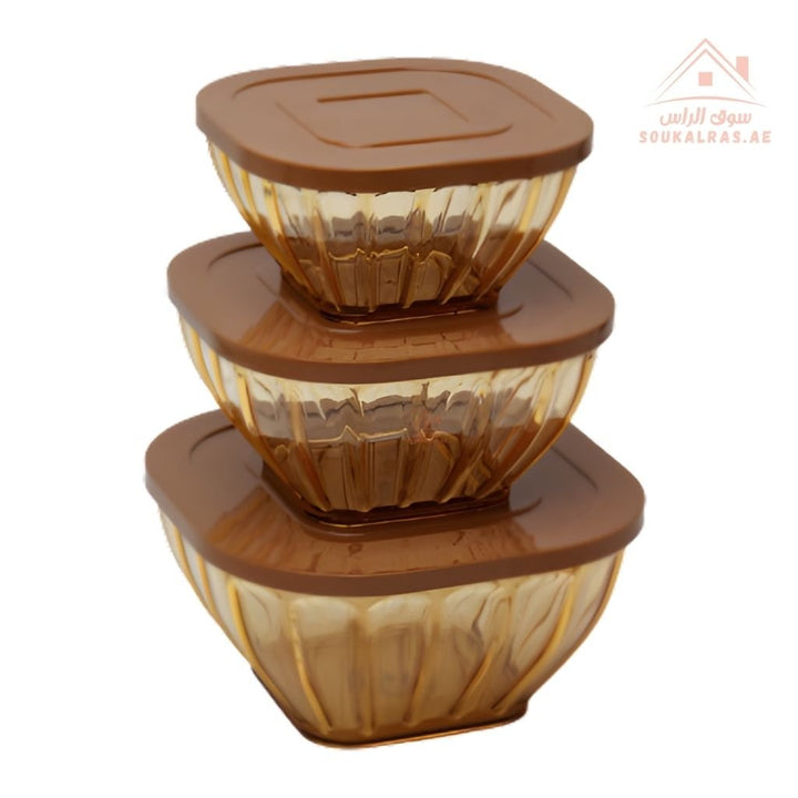 Balance 4 - Piece Salad Bowl Set | Airtight Lids | Durable & Elegant Design, Ideal for serving or storage - Souk Al Ras