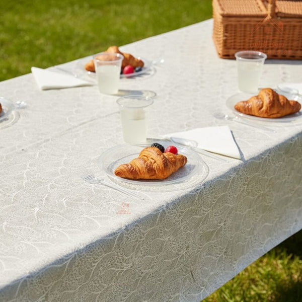 Beige Pearl PVC Table Cover | 137cm x 18m | Waterproof & Durable Roll for Dining Tables | Flexible, easy to cut, and reuse - Souk Al Ras