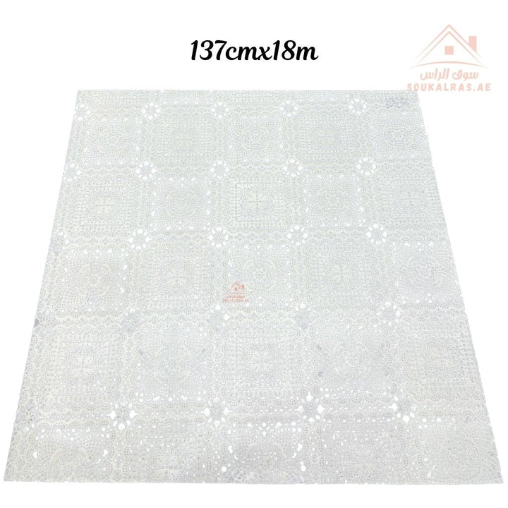 Beige Pearl PVC Table Cover | 137cm x 18m | Waterproof & Durable Roll for Dining Tables | Flexible, easy to cut, and reuse - Souk Al Ras