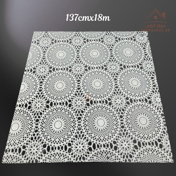 Beige Pearl PVC Table Cover | 137cm x 18m | Waterproof & Durable Roll for Dining Tables | Flexible, easy to cut, and reuse - Souk Al Ras