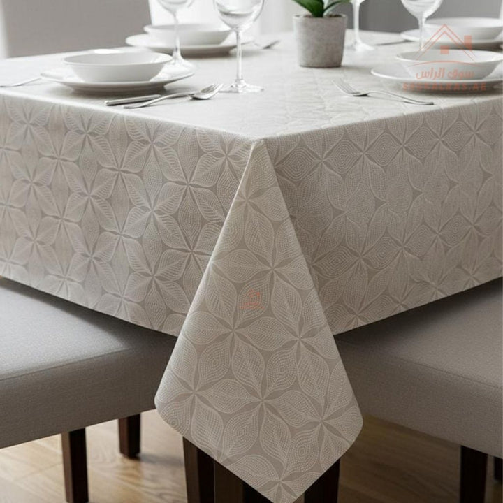 Beige Pearl PVC Table Cover | 137cm x 18m | Waterproof & Durable Roll for Dining Tables | Flexible, easy to cut, and reuse - Souk Al Ras