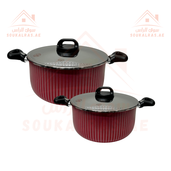 Blumen Stainless steal Non - Stick Cookware Set with Aluminum Body, 12 Pcs - Souk Al RasCookware Sets