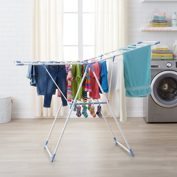 BORAN Foldable Clothes Drying Rack | Heavy - Duty Multi - Wing Laundry Dryer | Indoor & Outdoor Drying Stand - Souk Al Ras