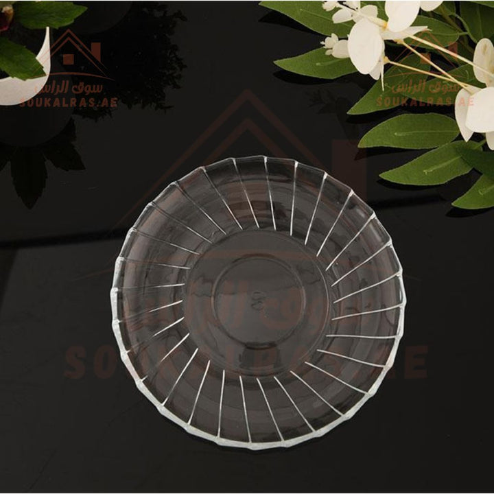 Bouquet Dessert Plates 158mm - 4 Piece Set - Ideal Size - Versatile Use | Elegant Glass Design for Serving - Souk Al Ras