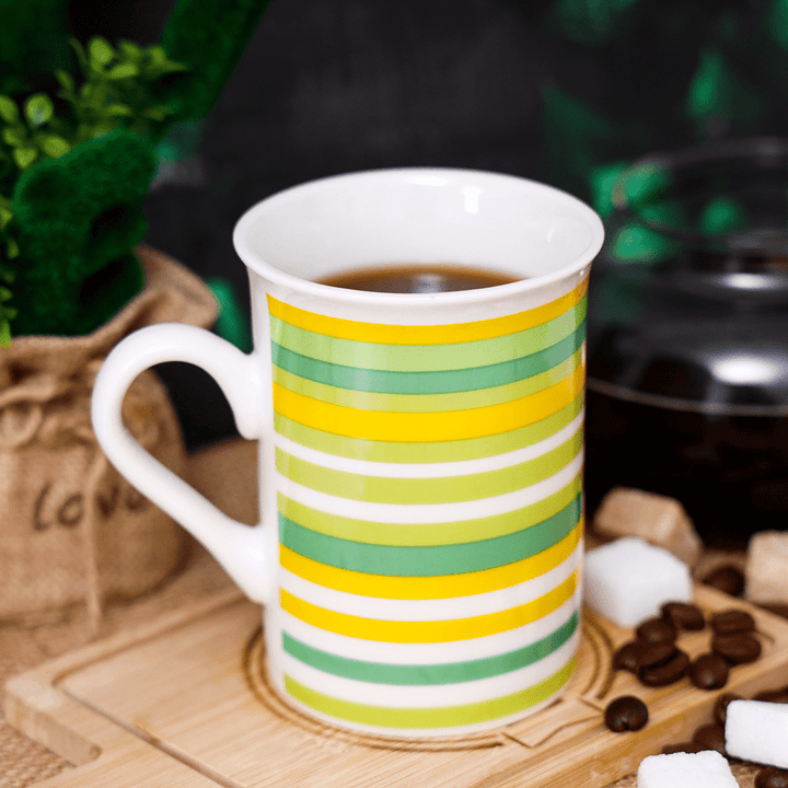 Ceramic Mug - Colorful Striped Design 10 Oz - Souk Al RasDrinkware