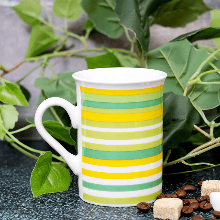 Ceramic Mug - Colorful Striped Design 10 Oz - Souk Al RasDrinkware