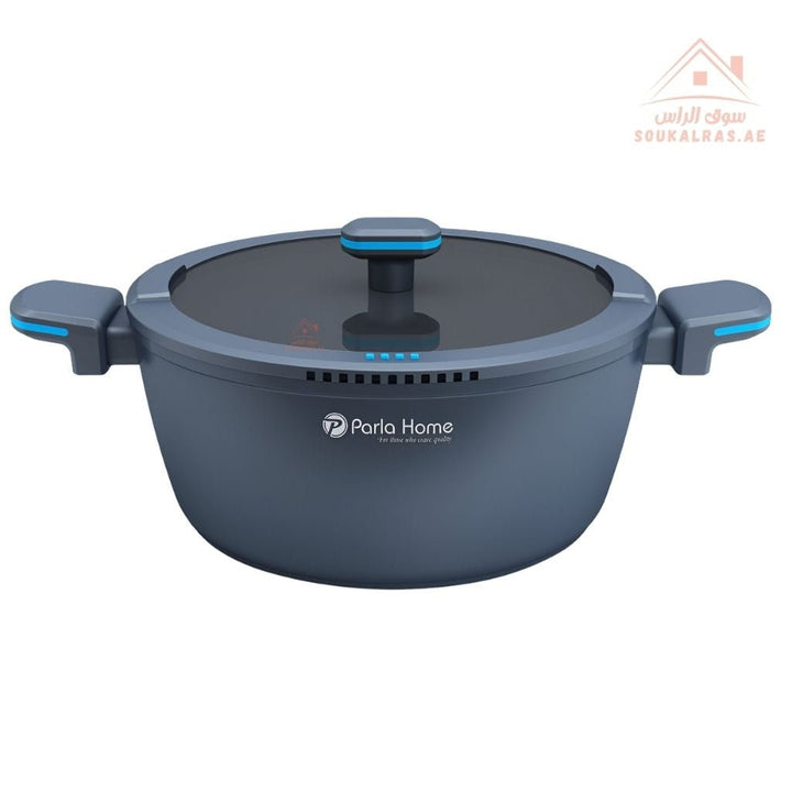 Challenger Series 9 - Piece Crystal Ceramic Cookware Set| 3 Casseroles, 1 Saucepan, 1 Frying Pan | Premium Scratch - Resistant & Induction Base - Souk Al Ras