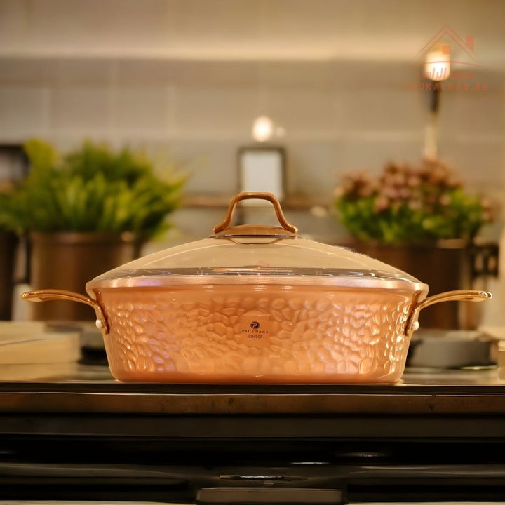 Copper Series 9 - Piece Premium Granite Cookware Set | Die - Cast Aluminum & German Granite| Made in Turkey| Perfect heat distribution & elegant hammered design. - Souk Al Ras