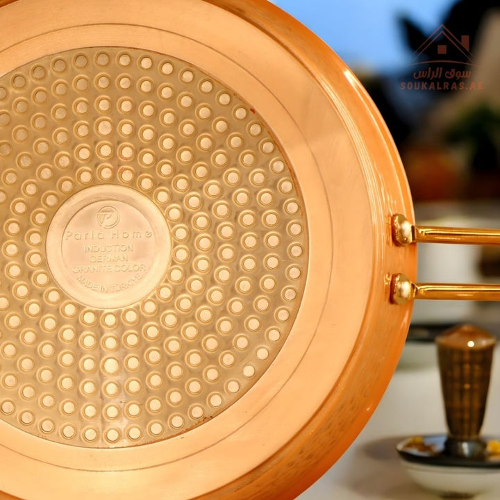 Copper Series 9 - Piece Premium Granite Cookware Set | Die - Cast Aluminum & German Granite| Made in Turkey| Perfect heat distribution & elegant hammered design. - Souk Al Ras