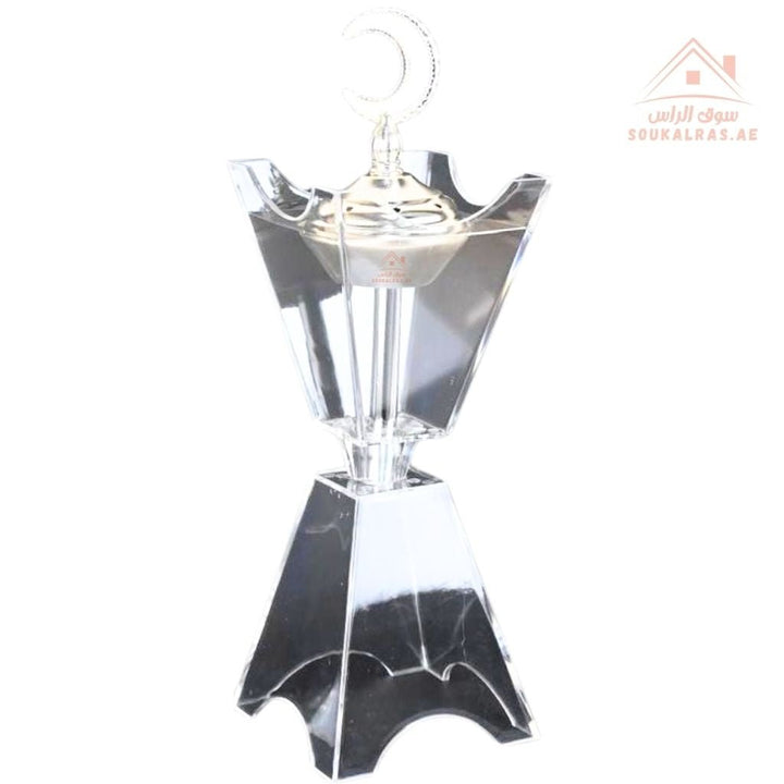 Crescent Crystal Bakhoor Burner | Gold & Silver | Premium Acrylic Oud & Incense Holder | Luxury Arabic Home Décor - Souk Al Ras