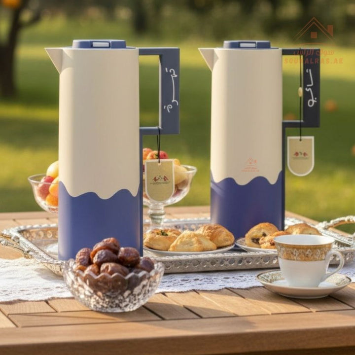 Crystal 2 - Piece Dallah Set | Arabic Heritage Design | 1 Year Warranty | 12 Hours Heat Retention | Elegant & Durable - Souk Al Ras