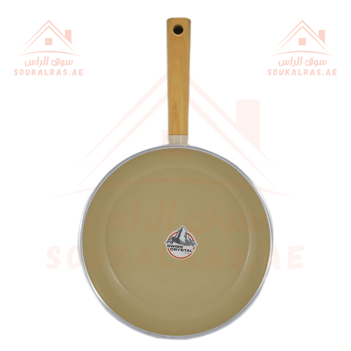 Crystal 7 - Piece Cooking Set | Ceramic Cookware with Wooden Handles |Made in Turkey - Souk Al Ras