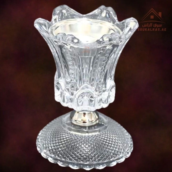 Crystal Bakhoor Burner | Gold & Silver | Luxury Acrylic Oud & Incense Holder | Elegant Arabic Home Décor - Souk Al Ras