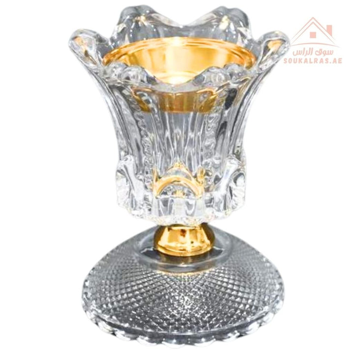 Crystal Bakhoor Burner | Gold & Silver | Luxury Acrylic Oud & Incense Holder | Elegant Arabic Home Décor - Souk Al Ras