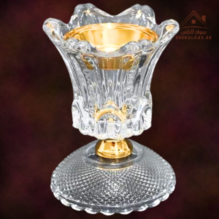 Crystal Bakhoor Burner | Gold & Silver | Luxury Acrylic Oud & Incense Holder | Elegant Arabic Home Décor - Souk Al Ras