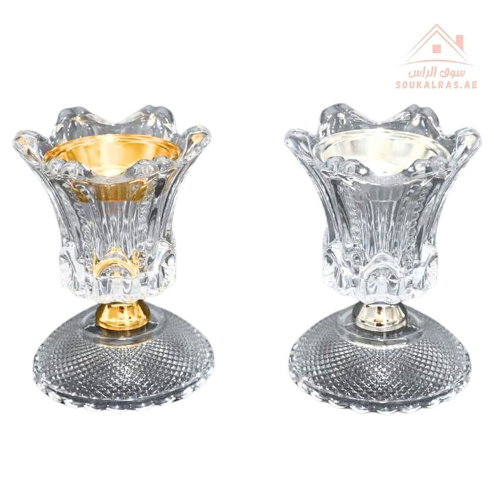 Crystal Bakhoor Burner | Gold & Silver | Luxury Acrylic Oud & Incense Holder | Elegant Arabic Home Décor - Souk Al Ras