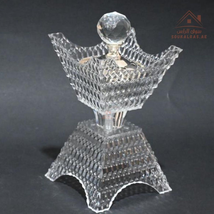 Crystal Bukhoor Burner | Elegant Diamond - Cut Design | Available in Gold & Silver | Ideal for Home, Majlis & Gifting - Souk Al Ras