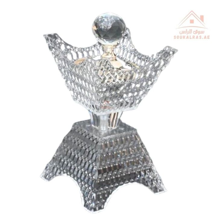 Crystal Bukhoor Burner | Elegant Diamond - Cut Design | Available in Gold & Silver | Ideal for Home, Majlis & Gifting - Souk Al Ras