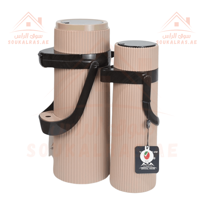 Crystal House Dallah Set | 1.9L & 1.0L | 1 - Year Warranty | ESMA Certified | Premium Insulated Flasks | durable, stylish design - Souk Al Ras