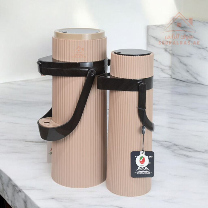 Crystal House Dallah Set | 1.9L & 1.0L | 1 - Year Warranty | ESMA Certified | Premium Insulated Flasks | durable, stylish design - Souk Al Ras