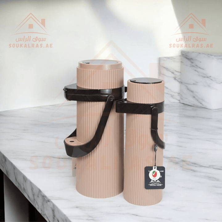 Crystal House Dallah Set | 1.9L & 1.0L | 1 - Year Warranty | ESMA Certified | Premium Insulated Flasks | durable, stylish design - Souk Al Ras