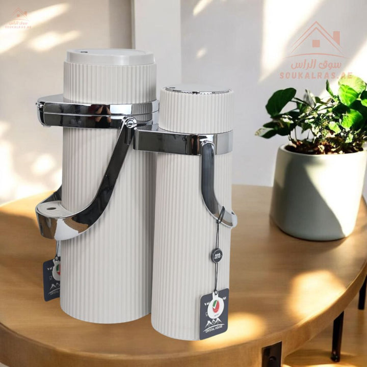 Crystal House Dallah Set | Premium 1.9L & 1.0L Vacuum Flasks | ESMA Certified | Perfect for keeping beverages warm or cold for hours - Souk Al Ras