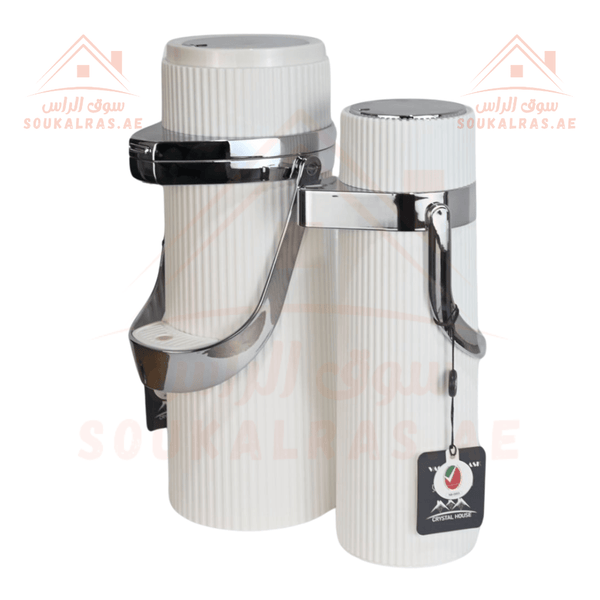 Crystal House Dallah Set | Premium 1.9L & 1.0L Vacuum Flasks | ESMA Certified | Perfect for keeping beverages warm or cold for hours - Souk Al Ras