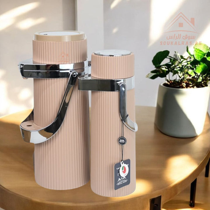Crystal House Dallah Set | Premium 1.9L & 1.0L Vacuum Flasks | ESMA Certified | Perfect for keeping beverages warm or cold for hours - Souk Al Ras