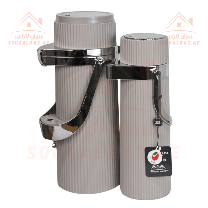 Crystal House Dallah Set | Premium 1.9L & 1.0L Vacuum Flasks | ESMA Certified | Perfect for keeping beverages warm or cold for hours - Souk Al Ras