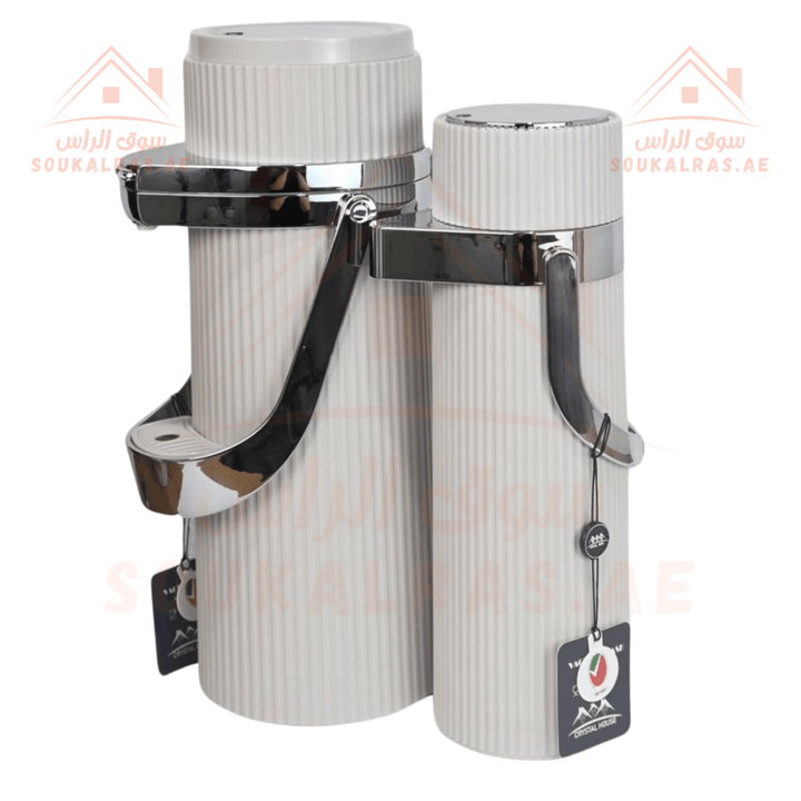 Crystal House Dallah Set | Premium 1.9L & 1.0L Vacuum Flasks | ESMA Certified | Perfect for keeping beverages warm or cold for hours - Souk Al Ras