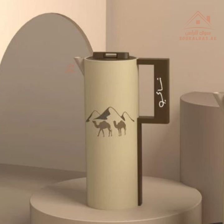 Crystal House Tea Vacuum Flask | 1L | 12 Hours Heat Retention | Elegant Arabic Design | 1 Year Warranty - Souk Al Ras