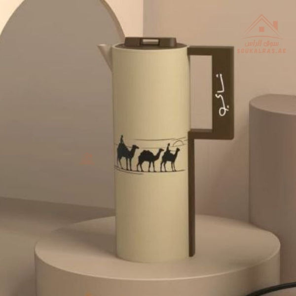 Crystal House Tea Vacuum Flask | 1L | 12 Hours Heat Retention | Elegant Arabic Design | 1 Year Warranty - Souk Al Ras