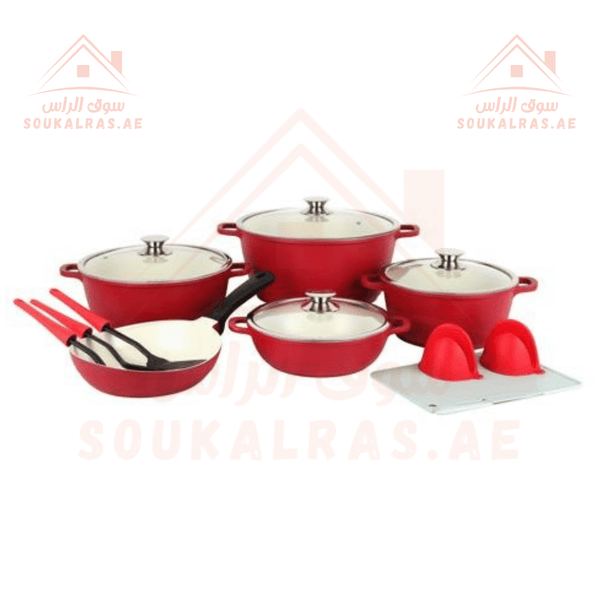 Delcasa 16 PCS Non - Stick Ceramic Coated Cookware Set - Premium Quality - Souk Al RasCookware Set