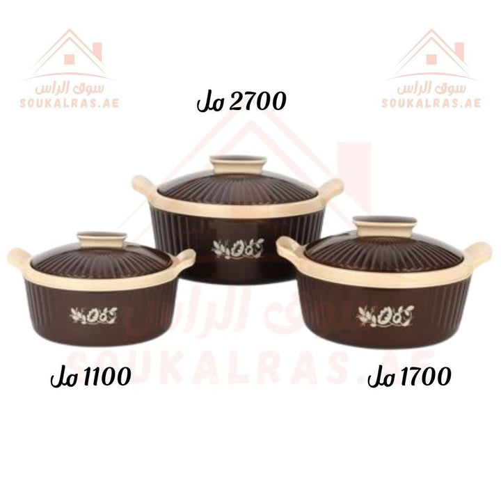 Delcasa 3 - Piece Insulated Casserole Set | Keeps Food Hot & Fresh | sizes 2700 ml , 1700 ml ,1100 ml | Made in India - Souk Al Ras