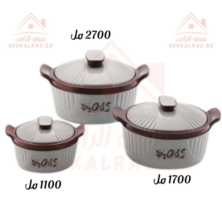 Delcasa 3 - Piece Insulated Casserole Set | Keeps Food Hot & Fresh | sizes 2700 ml , 1700 ml ,1100 ml | Made in India - Souk Al Ras