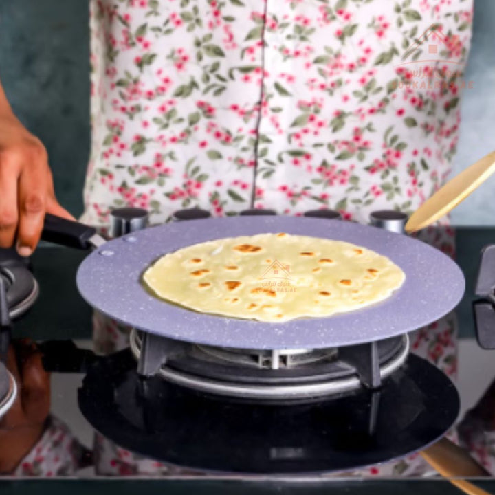 Delcasa 30CM Non - Stick Tawa | Durable Flat Pan for Roti, Dosa, Crepes | Heat - Resistant Handle - Souk Al Ras