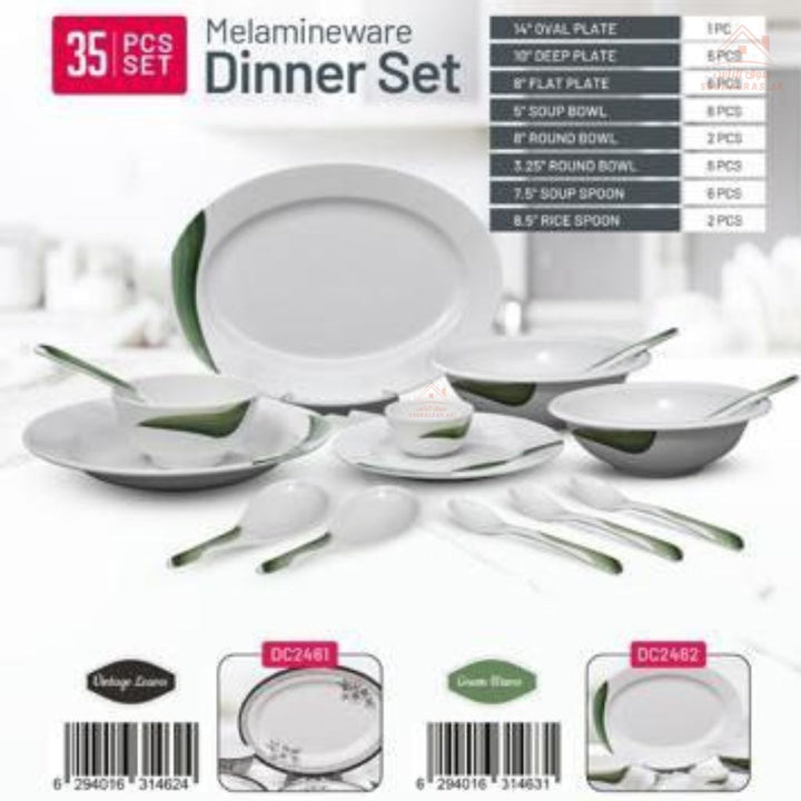 Delcasa 35 - Piece Melamine Dinner Set | Lightweight & Elegant | Dishwasher - safe, heat - resistant | Made in India - Souk Al RasDinnerware Sets