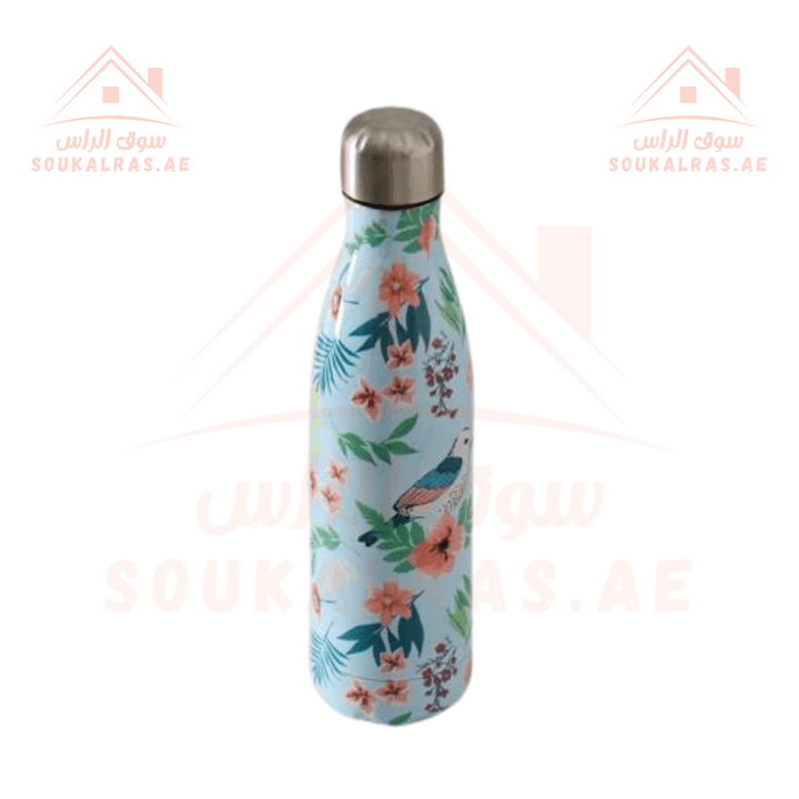 Delcasa 500ML SS Vacuum Bottle | Stylish Insulated Water Bottle for Hot & Cold Drinks | Floral & Bird Design - Souk Al Ras