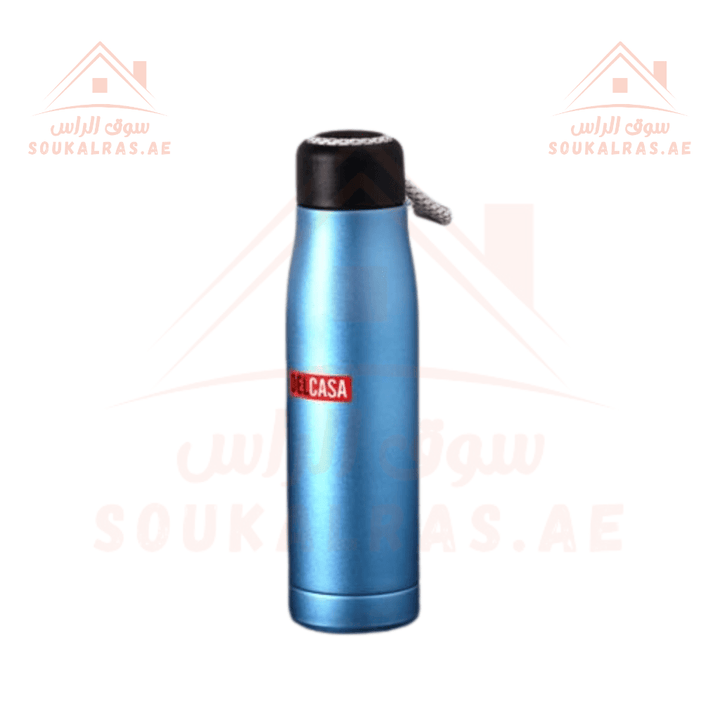 Delcasa 500ML Stainless Steel Vacuum Bottle | Sleek Blue Insulated Water Bottle for Hot & Cold Drinks - Souk Al Ras