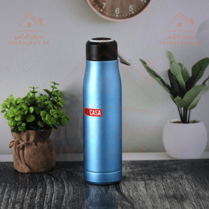 Delcasa 500ML Stainless Steel Vacuum Bottle | Sleek Blue Insulated Water Bottle for Hot & Cold Drinks - Souk Al Ras