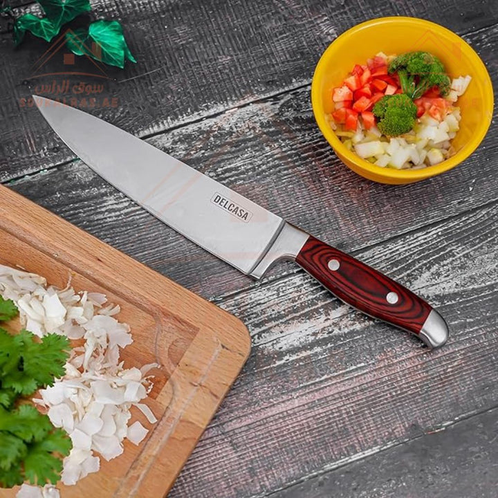 DELCASA 8" CHEF Knife | Precision Cutting | Sharp Stainless Steel Blade | All - Purpose Kitchen Knife - Souk Al RasKitchen Knives